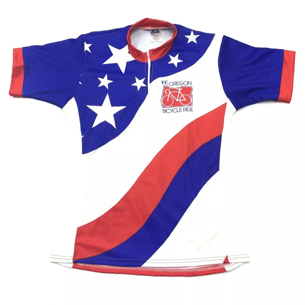 Cycling Jersey American Flag Patriotic Oregon Bike